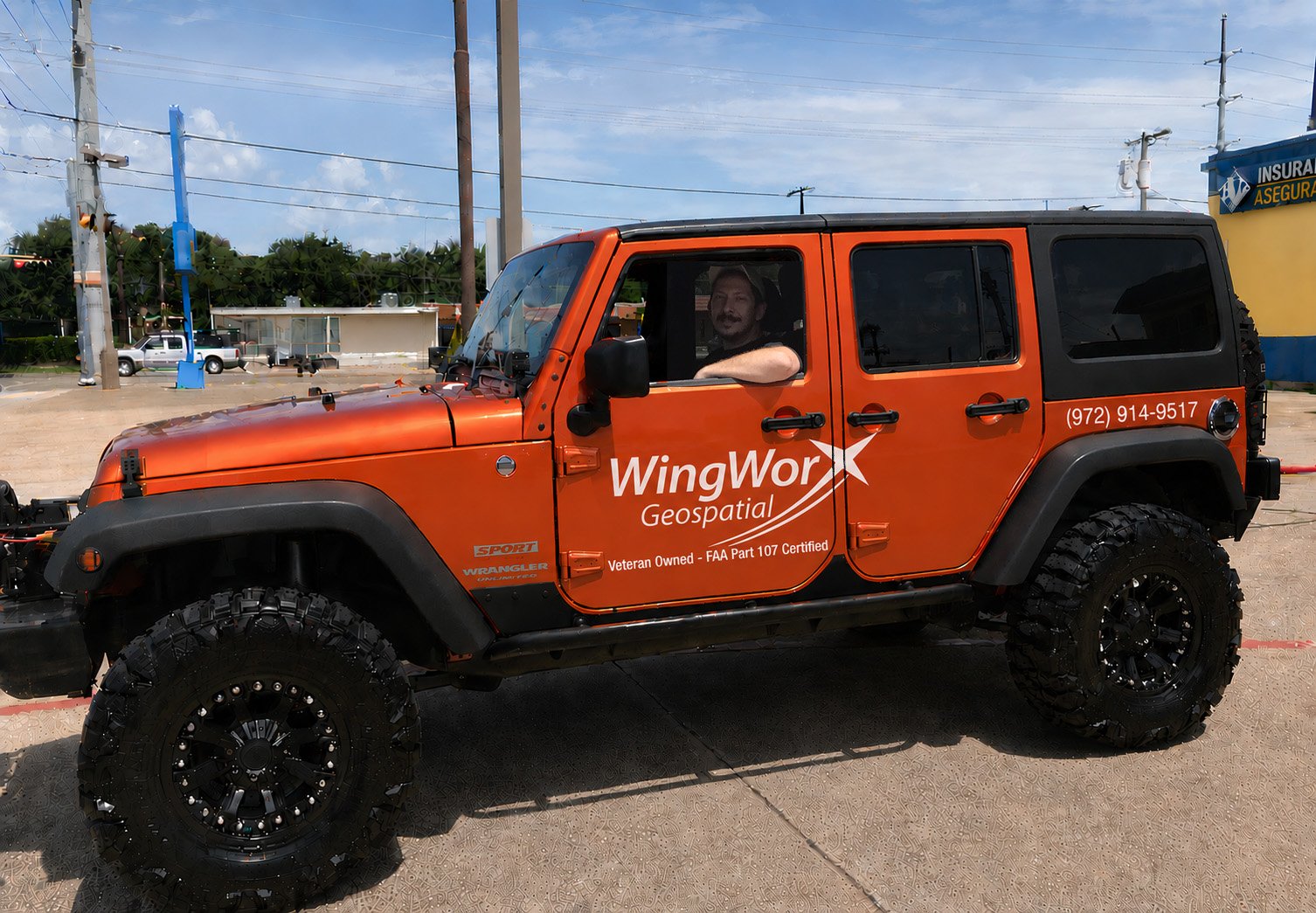WingWorx Geospatial branded Jeep ready for deployment