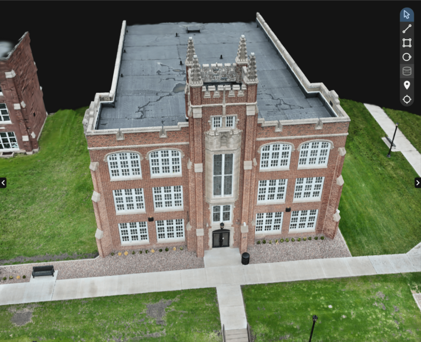 Photorealistic Gaussian Splat model of a historic multi-story structure